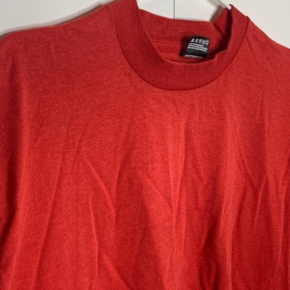 Vintage  BEST Fruit of the Loom Red T Shirt Blank Size Large USA Single Stitch - Picture 5 of 10